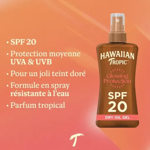 Test Hawaiian Tropic Glowing Protection Huile Sèche SPF 20 : l’huile qui sent les vacances mais pas pour les peaux sensibles