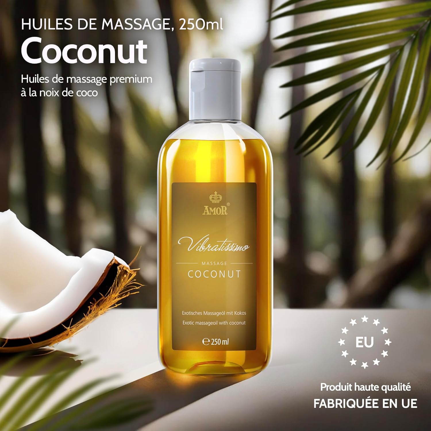 Coconut 250 ml : huile de massage exotique à la noix de coco Coconut 250 ml (Lot de 1)