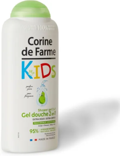 Gel Douche Kids 2-En-1 Corps et Cheveux Parfum Poire - Peaux Sensibles, Hypoallergénique, Formule Clean Beauty - Fabriqué en France sous Contrôle Dermatologique - 300 ml