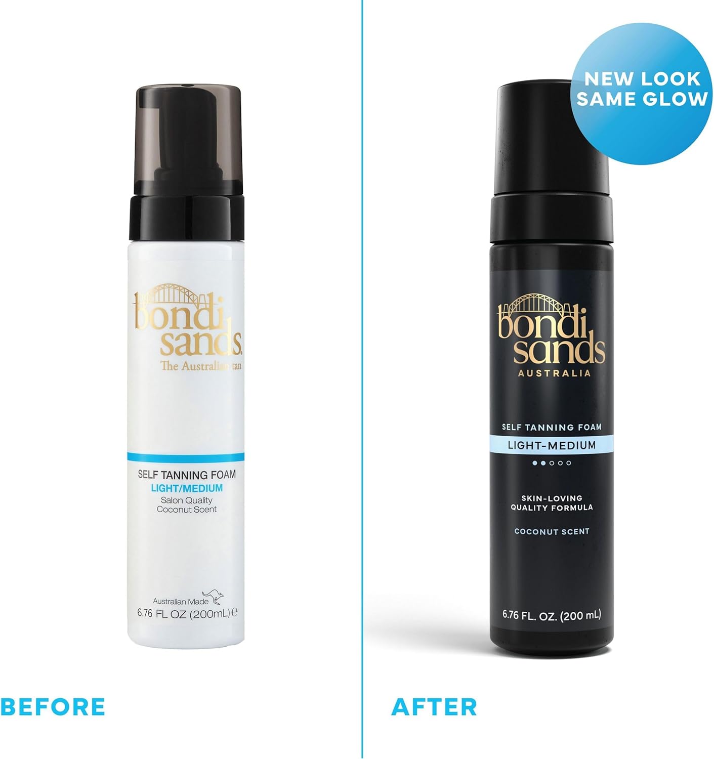 Bondi Sands - Mousse autobronzante Light/Medium - Mousse autobronzante pour un bronzage naturel sans exposition au soleil, 200 ml Light/Medium 200 ml (Lot de 1)