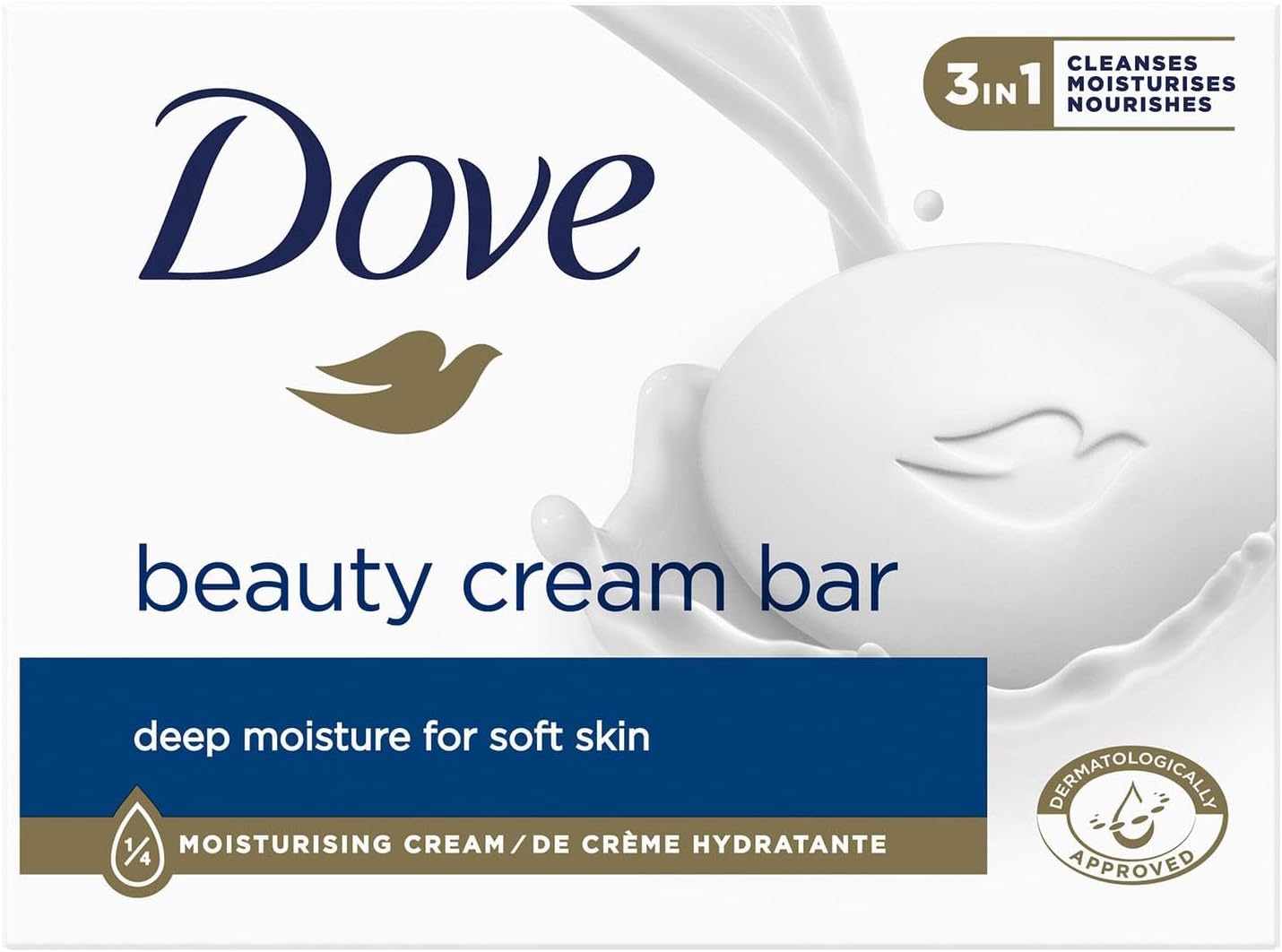 Barre de crème de beauté originale 3 en 1 nettoie, hydrate et nourrit Savon de bain sans sulfate pour une peau douce et lisse, adapté à un usage quotidien, 8x90 g 90 g (Lot de 8)