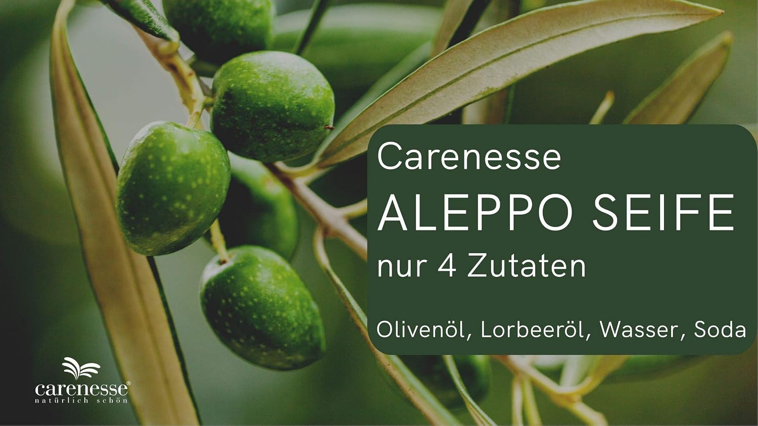 Carenesse Original Savon "d'Alep" 2 x 200 g, 95% d'huile d'olive et 5% d'huile de laurier, savon naturel fabriqué à la main selon la tradition et la longue maturation Sans parfum 200 g (Lot de 2)