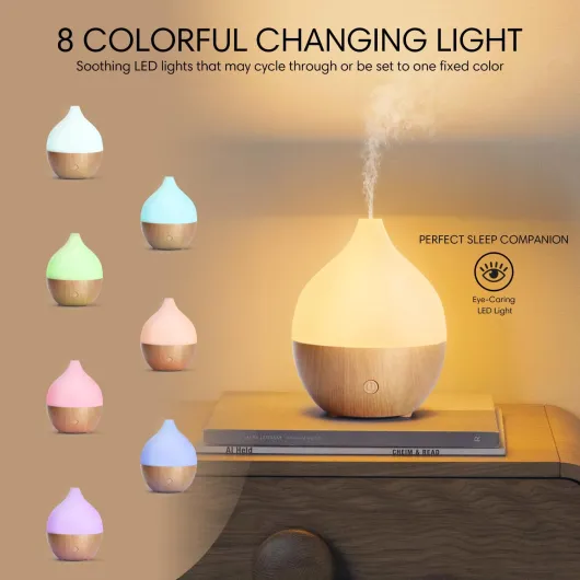 Diffuseur d'Huile Essentielle, 100ml Ultrasonique Diffuseur Huiles Essentielles Electrique, Humidificateur d'air avec Lumière Chaude Arrêt Automatique pour Chambre, Spa, Yoga, Massage - Humidificateur d'air Ultrasonique Electrique sans BPA pour Ch