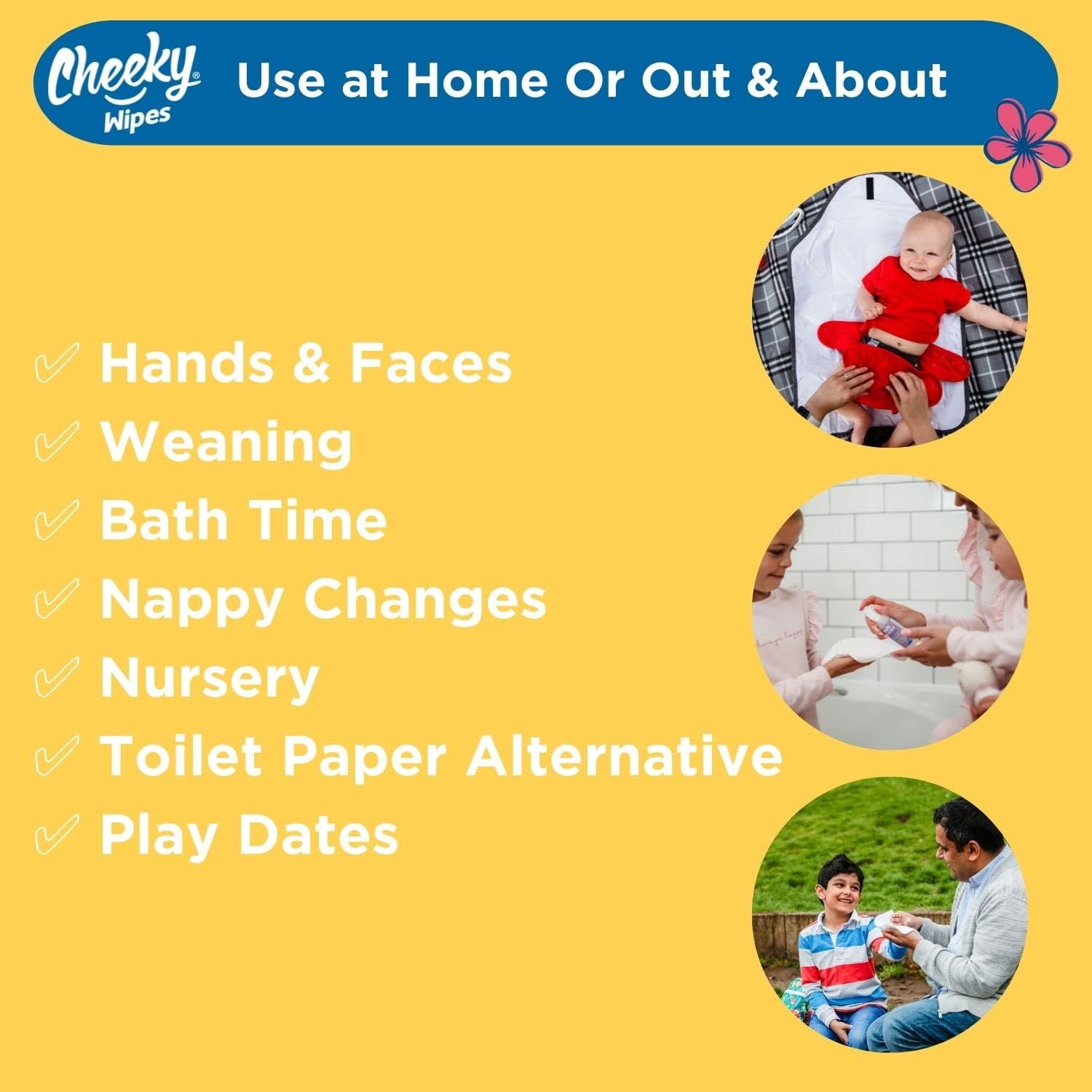 Cheeky Wipes Lot de 25 lingettes lavables en bambou pour bébé blanc
