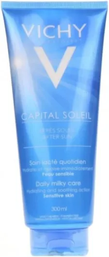 , Capital Soleil, Lait Apaisant Après-Soleil, Visage et Corps, Résiste à l'Eau, Enrichi en Acide Hyaluronique pour Apaiser et Rafraîchir, Tous Types de Peaux, 300 ml (Lot de 2)