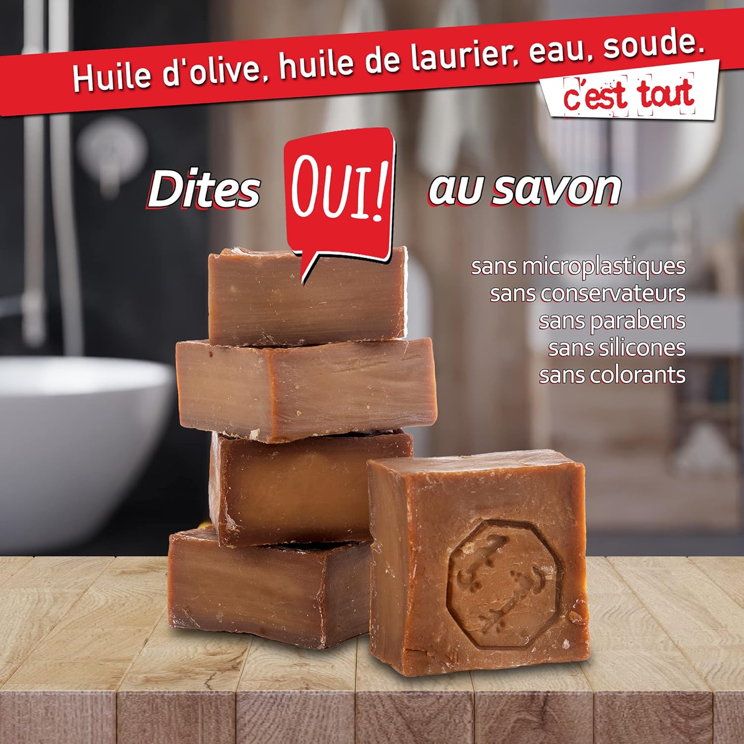 Savon d'Alep 5x 60% Huile d'Olive 40% Huile de Laurier+1x Sacs de Savon Sisal+1x Sac de Rangement(chaque savon environ 200gr)-Savon pour les Cheveux