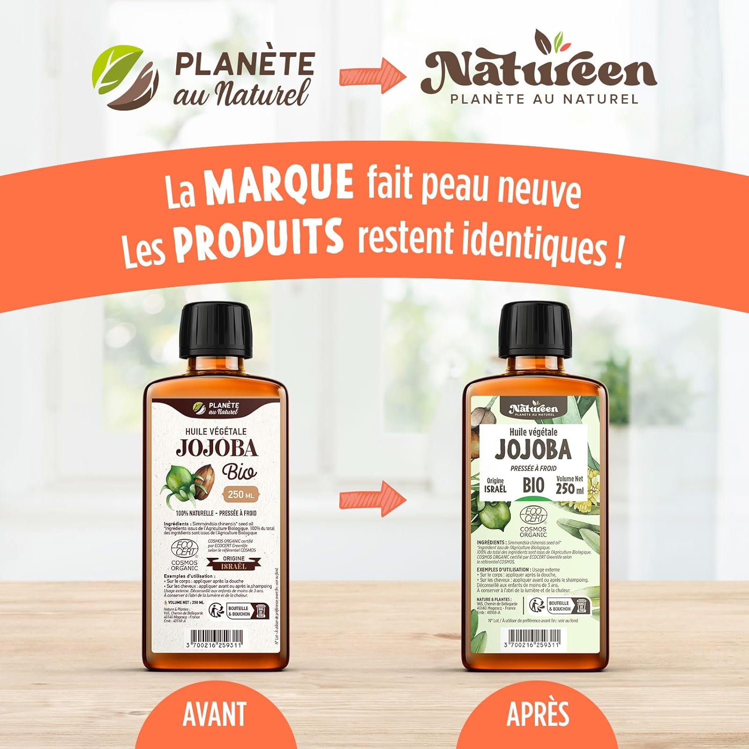 Huile de JOJOBA Bio 900 ml - Cosmos Organic - Planète au Naturel - Pure, Naturelle et Pressée à froid - Cheveux, Corps, Peau 900 ml (Lot de 1)