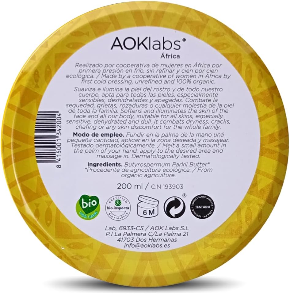 Beurre de Karité Bio, Non-raffiné, 100% Pur et Naturel I Hydrate, régénère et répare la peau et les cheveux I Combat les imperfections, l'acné, les cicatrices et les brûlures (200 ml) Beurre de karité 200 g (Lot de 1)