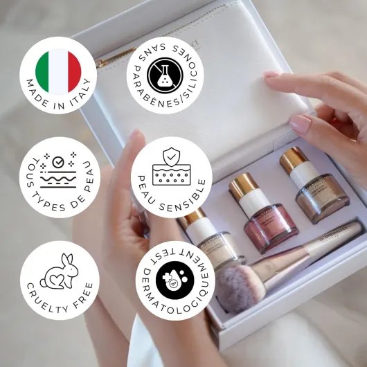 Dr - Dermaluci Lab Kit Contouring Visage - Blush Liquide + Highlighter + Skin Perfector - Coffret Maquillage Femme, Bronzer, Peau Sensible, Idée Cadeau, Made in Italy